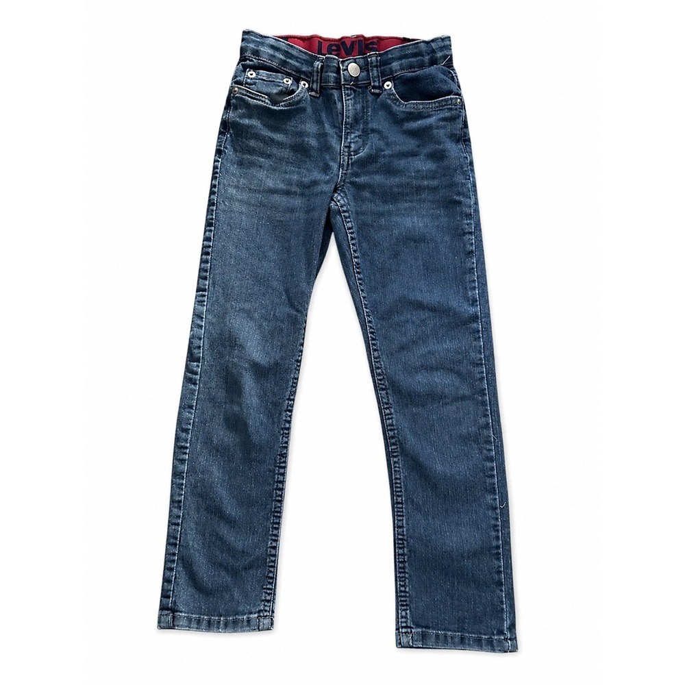 Levi's Girls Jeans Size 7 Blue Denim Stretch Straight Leg Adjustable Waist